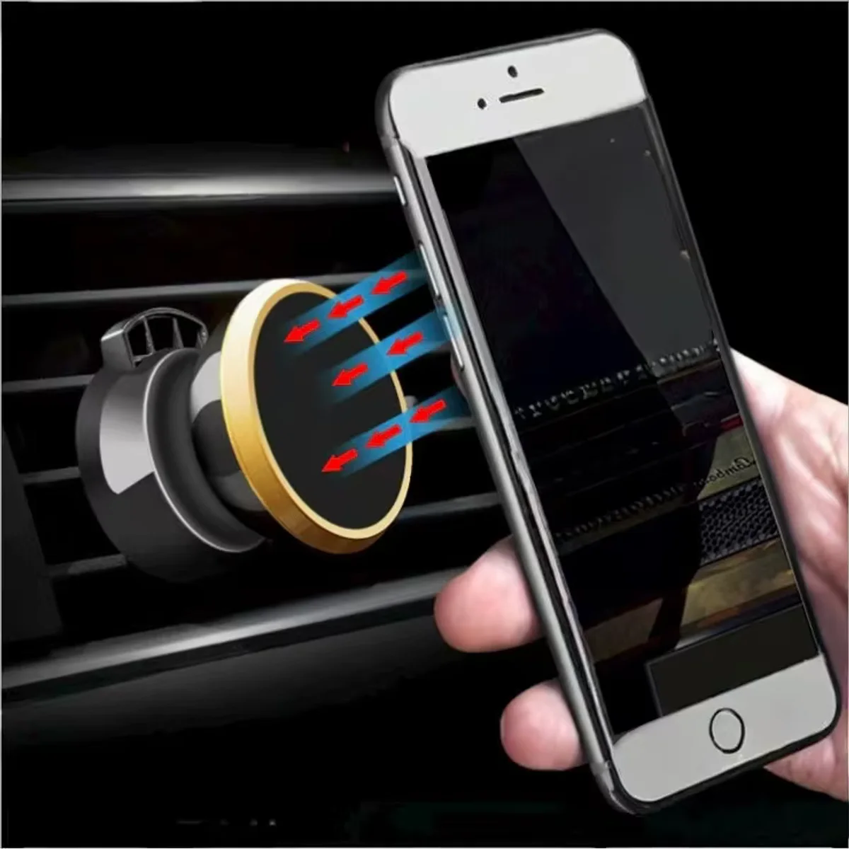 360 rotating N45 strong magnetic car air outlet mobile phone holder