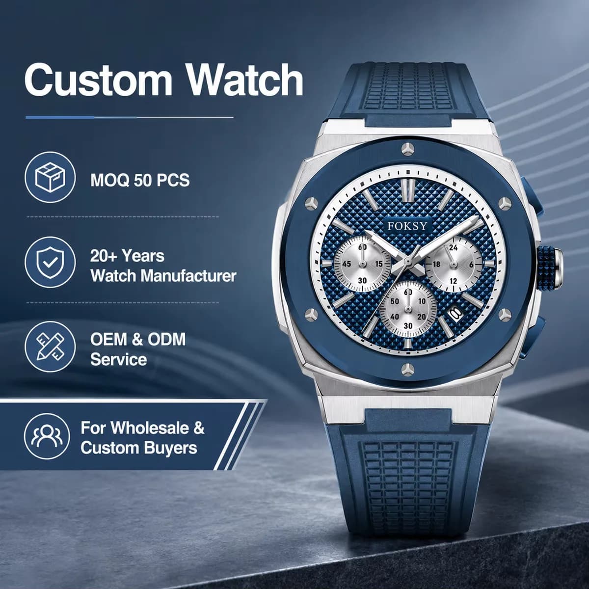 Design your own watch waterpoof stainless steel case montre homme