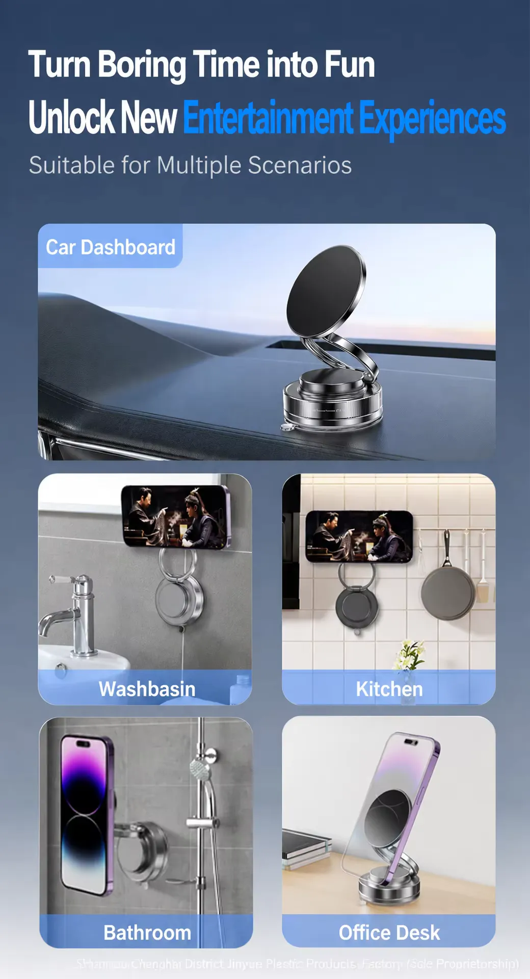 Adjustable 360 rotation vacuum magnetic car phone holder vacuum, detail picture
