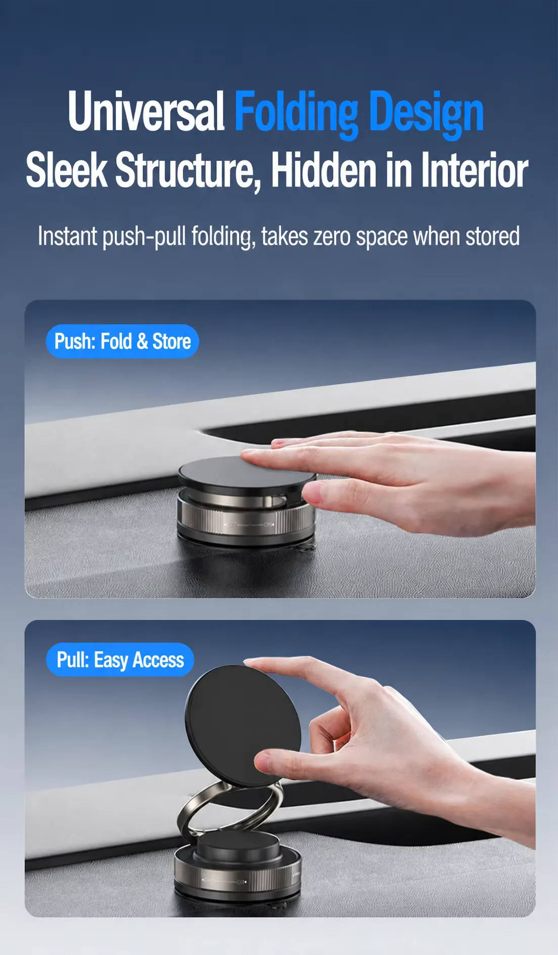 Adjustable 360 rotation vacuum magnetic car phone holder vacuum, detail picture