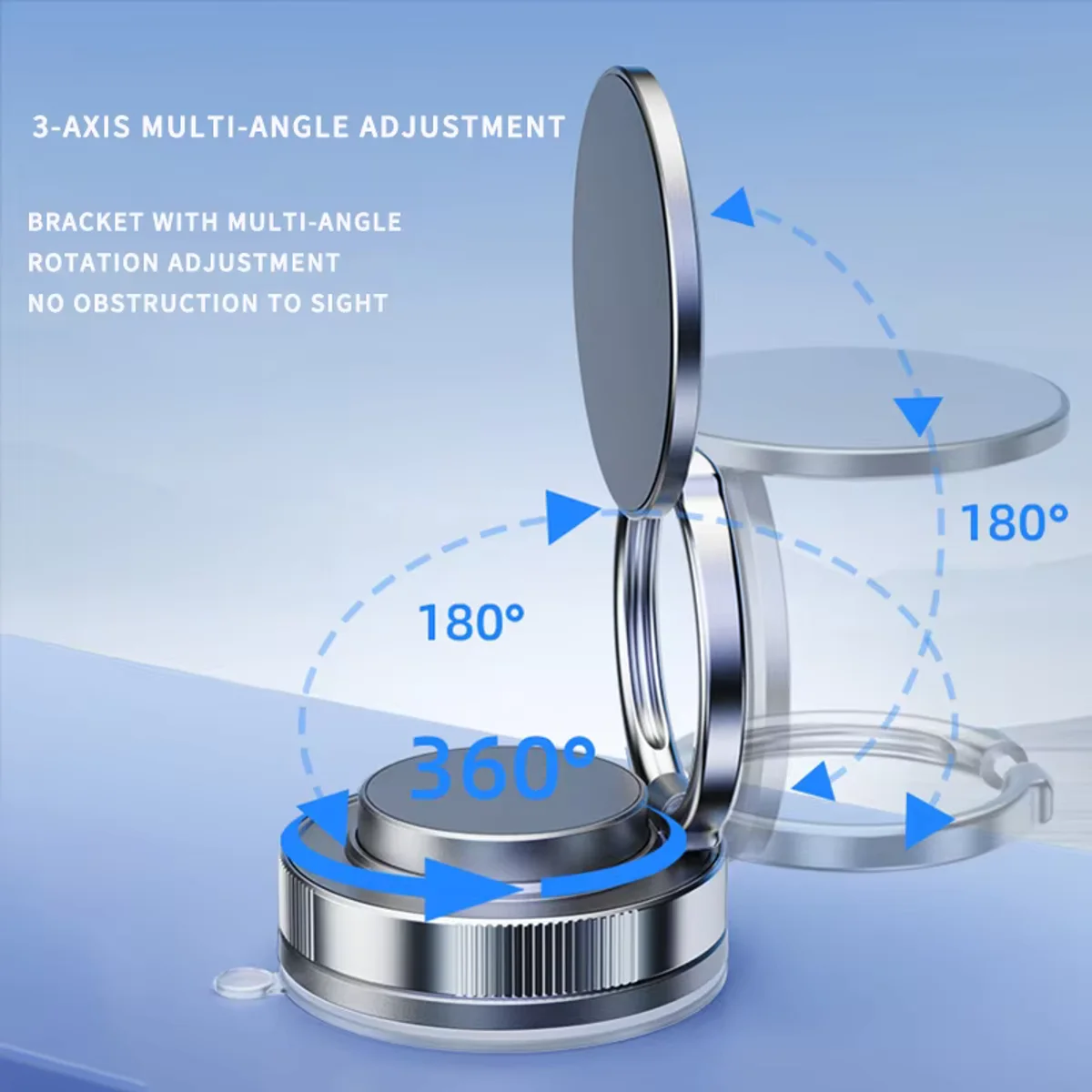 Adjustable 360 rotation vacuum magnetic car phone holder vacuum