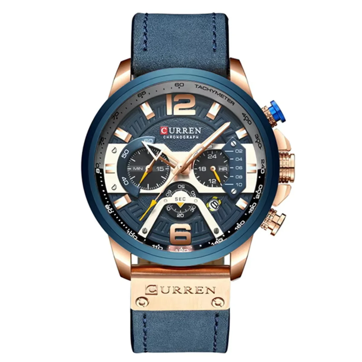 Curren quartz men hot sales design quartz leather chronograph