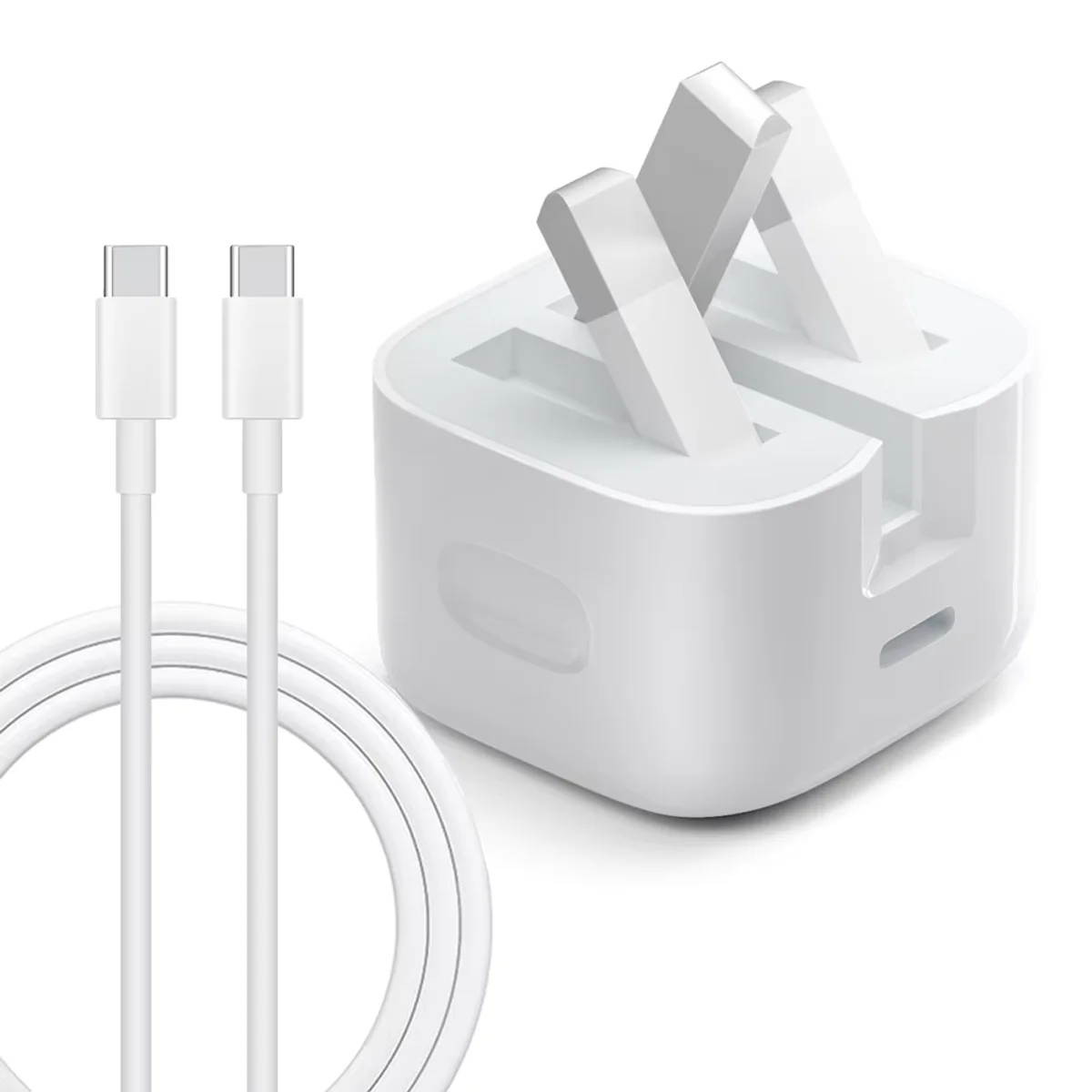 UK PD 20W quick charger plug and type C charging cable power adapte