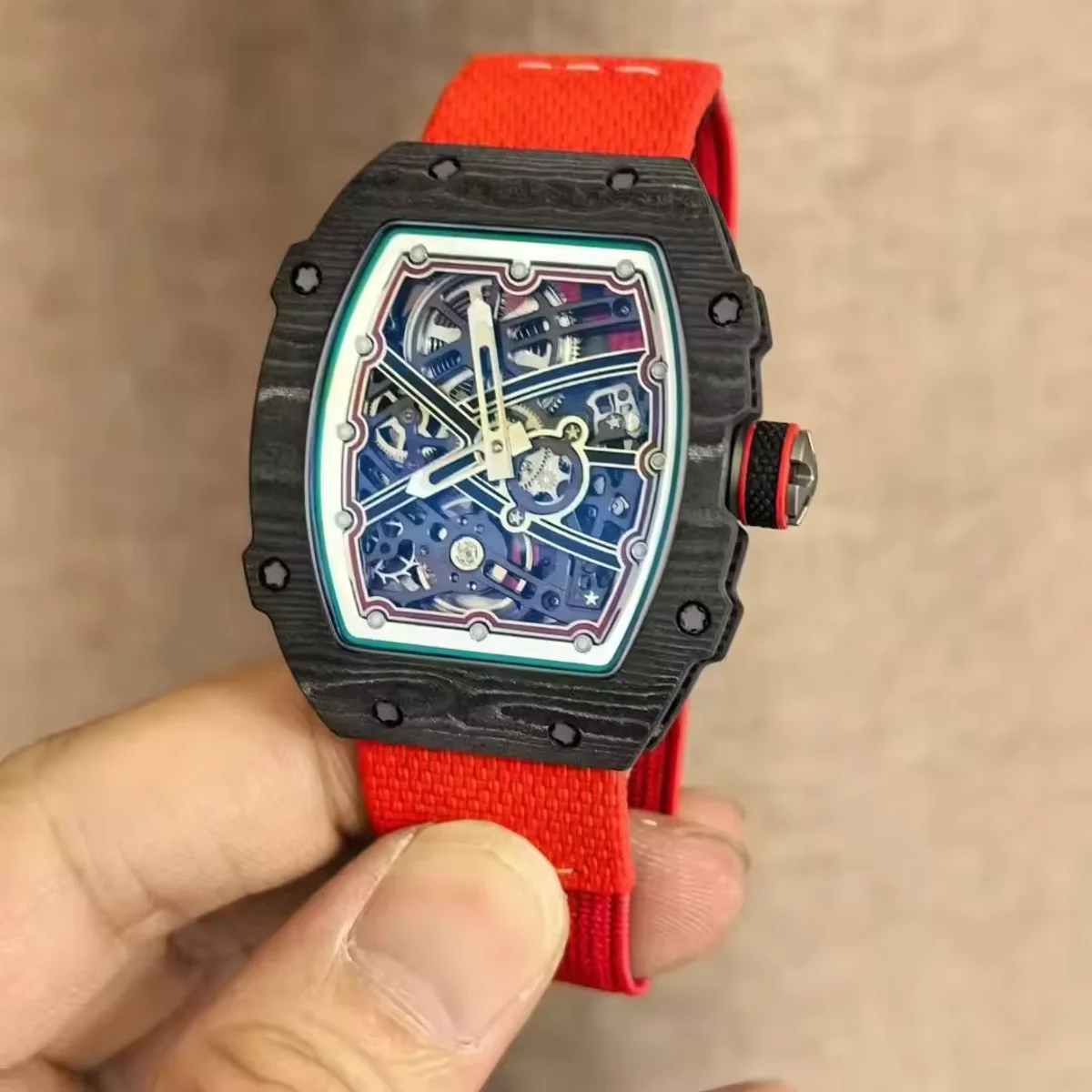 Latest model RM series 67-02 automatic skeletonized mechanical watch