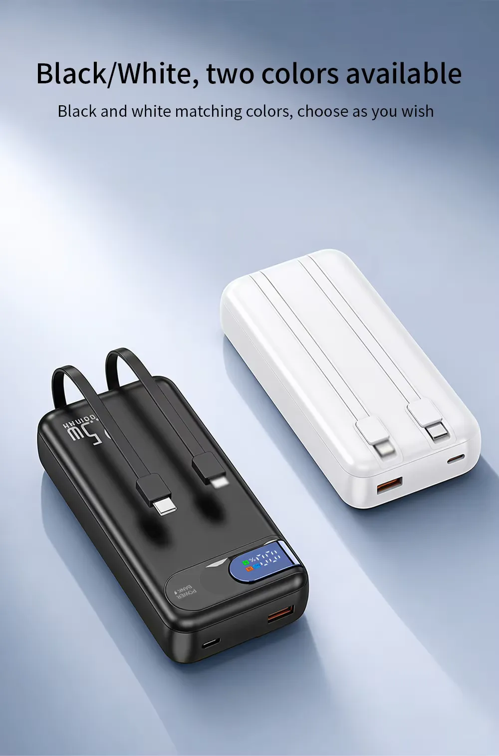 PD 22.5W charge power bank 20000mAh fast charging built, detail picture