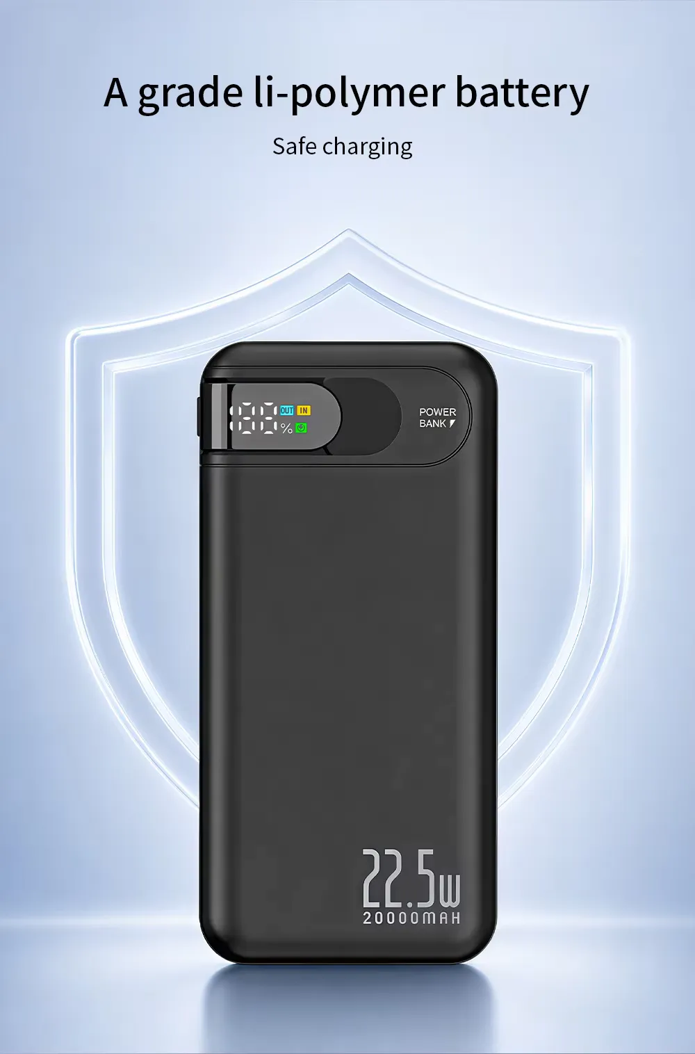 PD 22.5W charge power bank 20000mAh fast charging built, detail picture