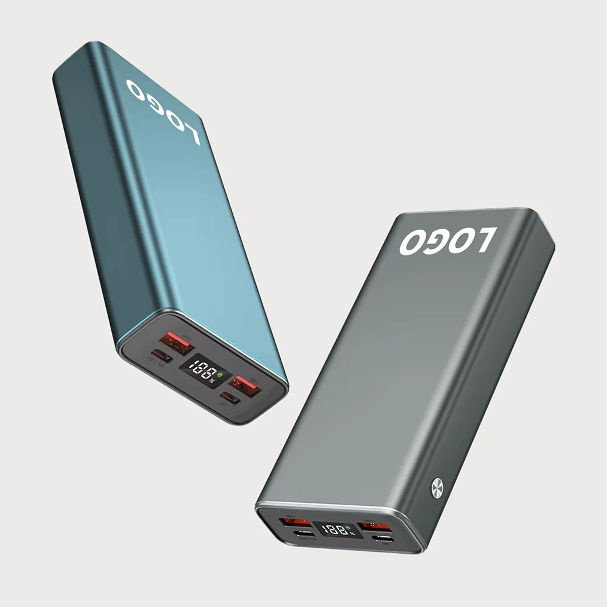 High capacity aluminum power bank 20000mAh fast charging PD 22.5W
