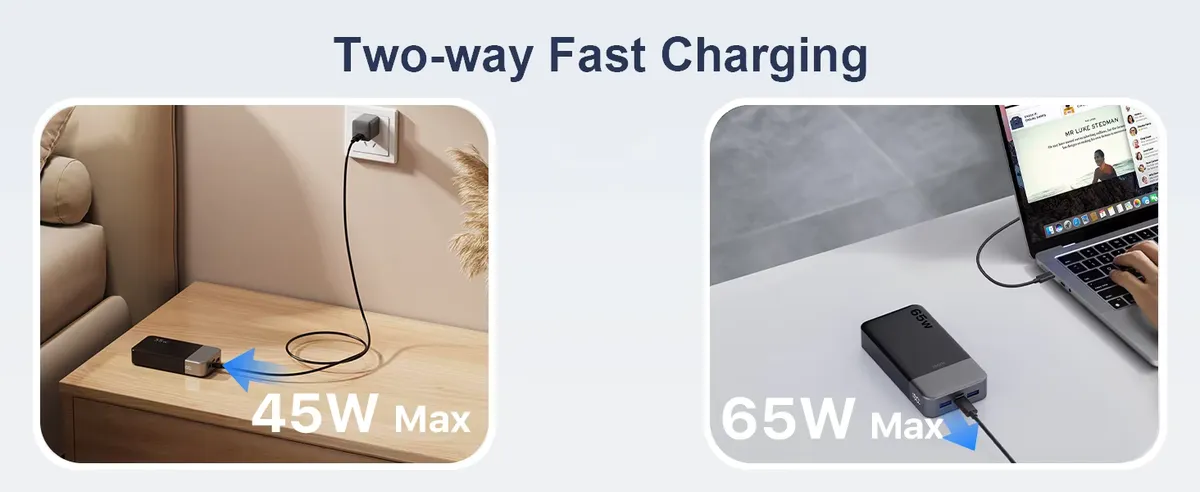 NOBIS 65W PPS fast charging 20000mAh power bank, detail picture
