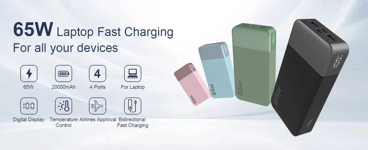 NOBIS 65W PPS fast charging 20000mAh power bank, detail picture