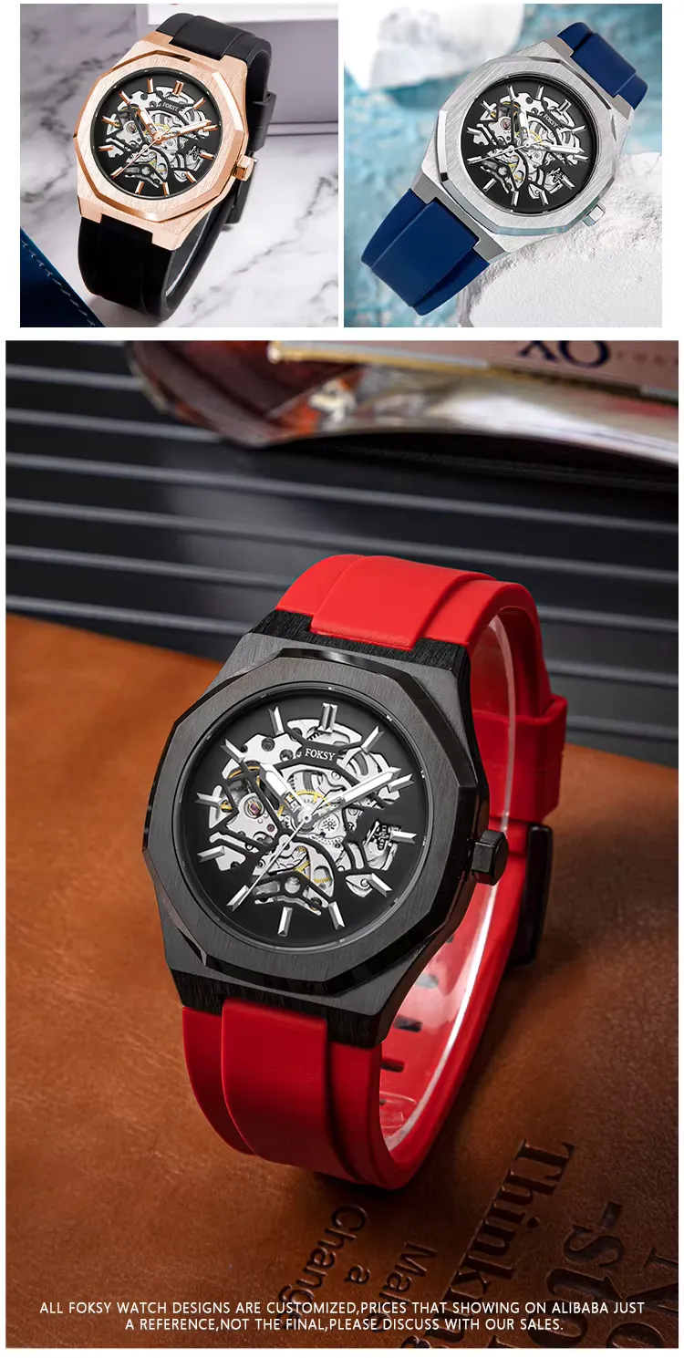 Custom design your own logo automatic mechanical watches wrist, detail picture