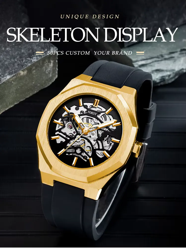 Custom design your own logo automatic mechanical watches wrist, detail picture