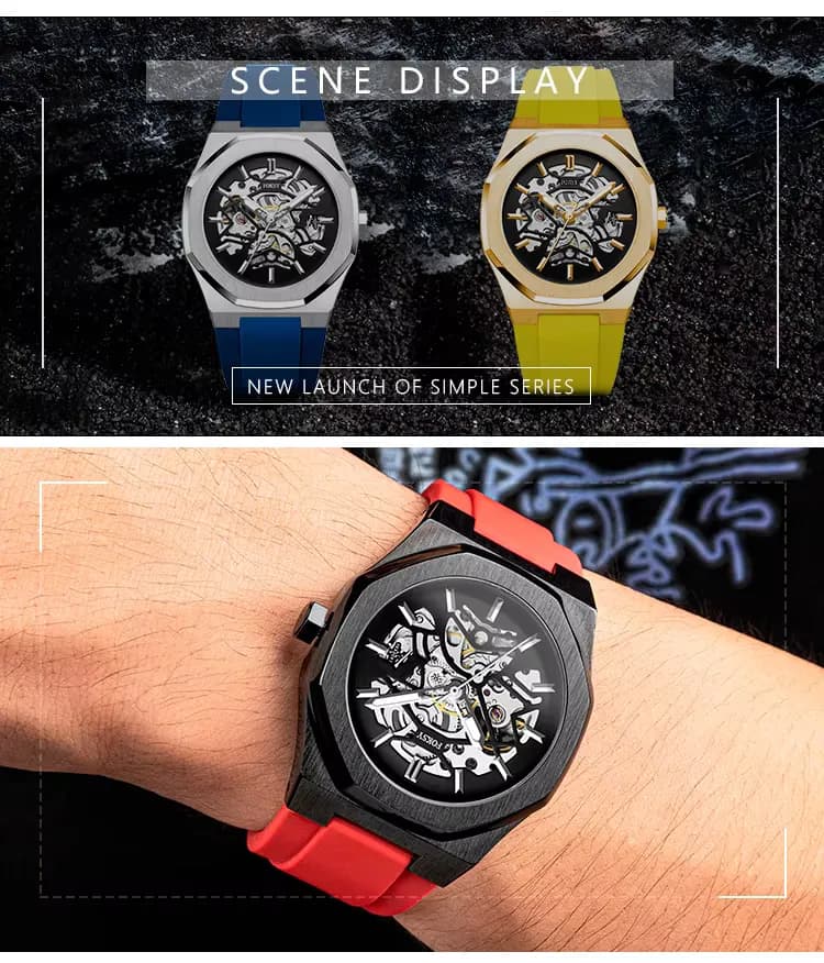 Custom design your own logo automatic mechanical watches wrist, detail picture