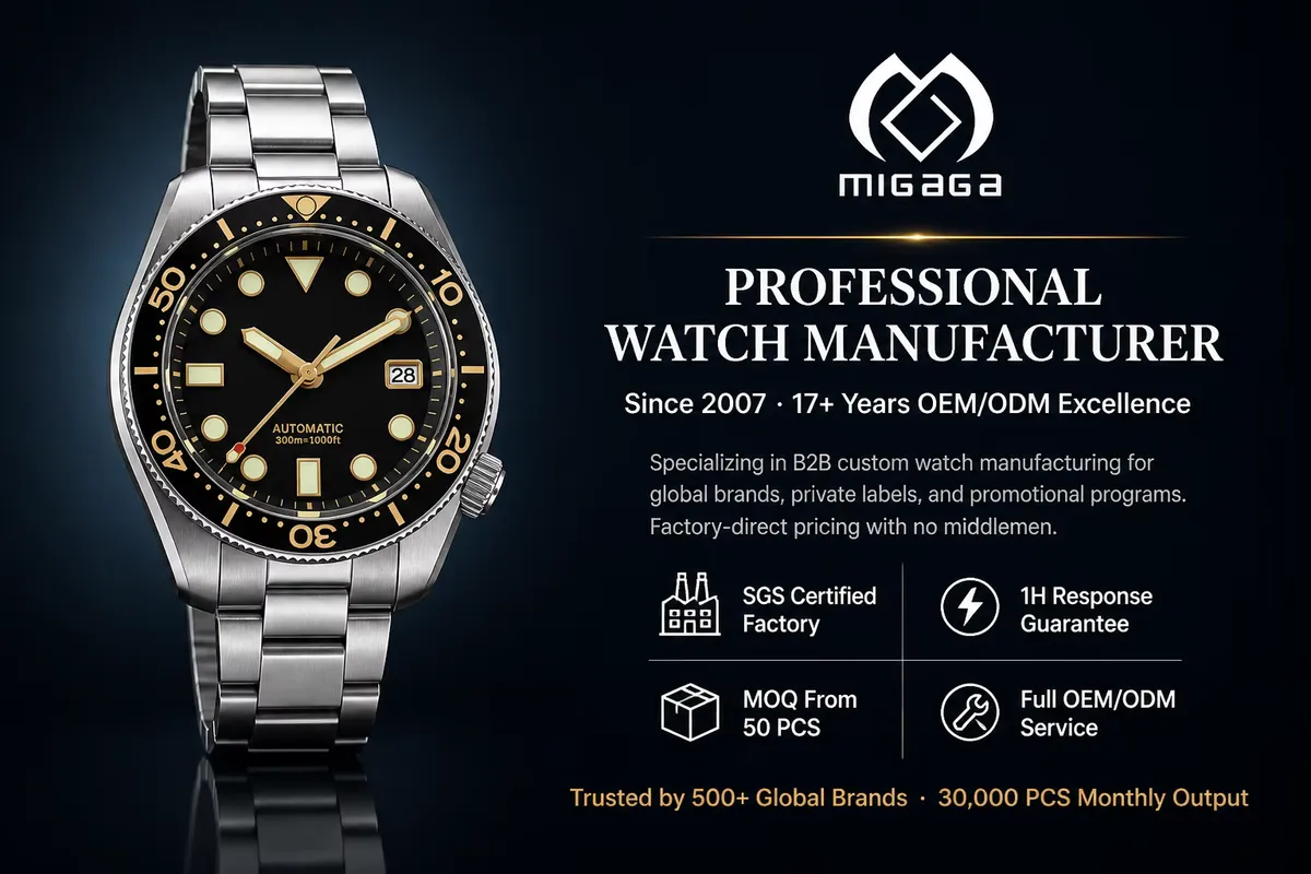 Retro diver mechanical watch 44mm automatic wristwatch 300m, detail picture