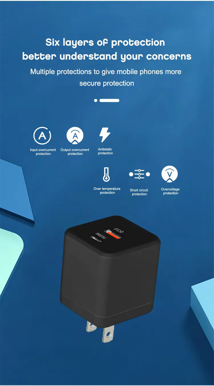 20W charger AU dual usb PD+QC3.0 wall charger USB C PD charger, detail picture