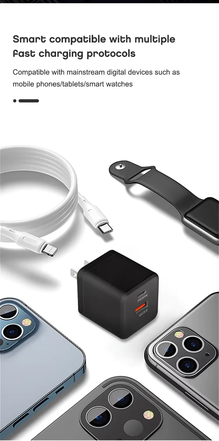 20W charger AU dual usb PD+QC3.0 wall charger USB C PD charger, detail picture
