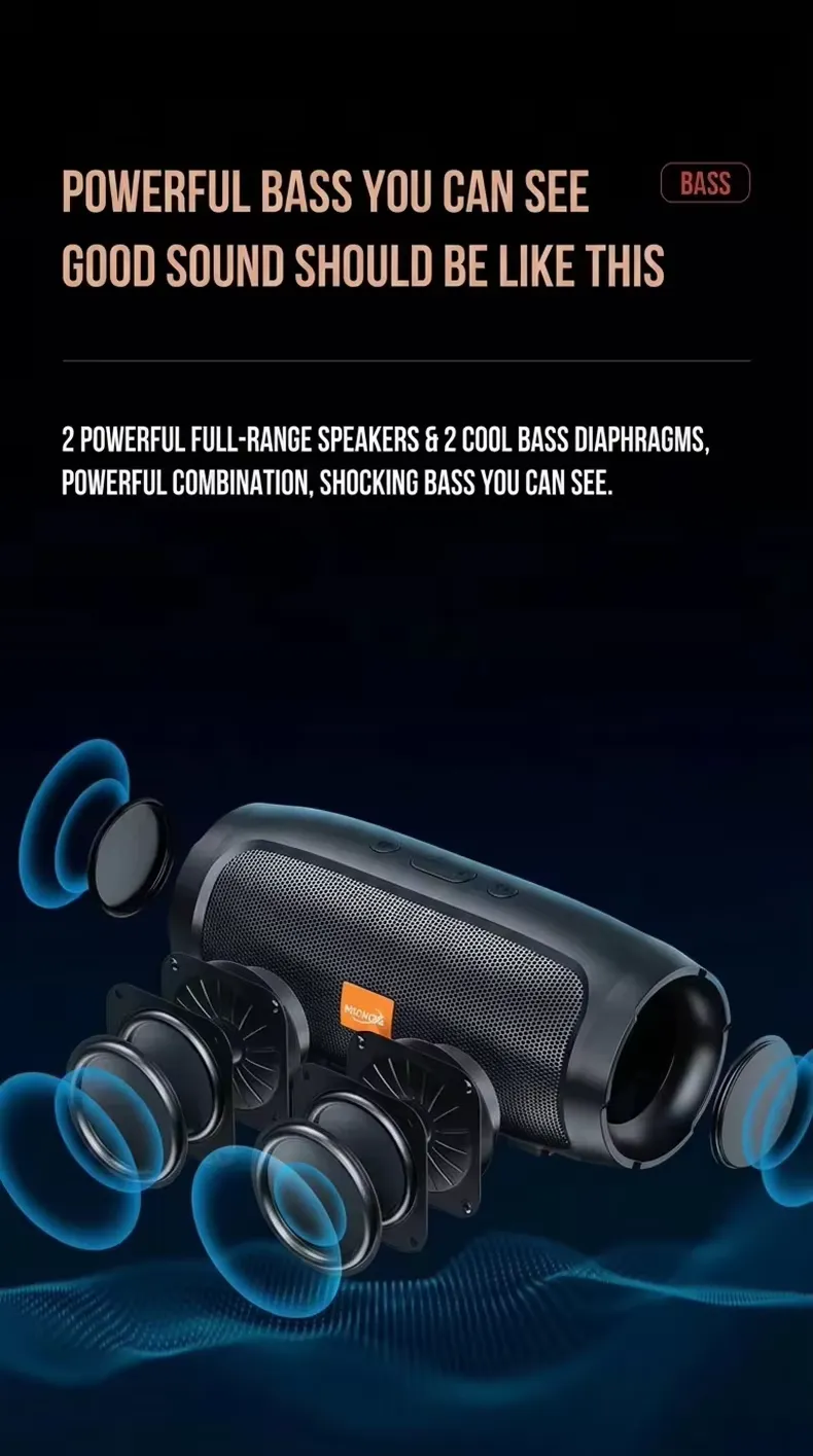 Mini wireless for speaker for outdoor sports & home theatre use, detail picture