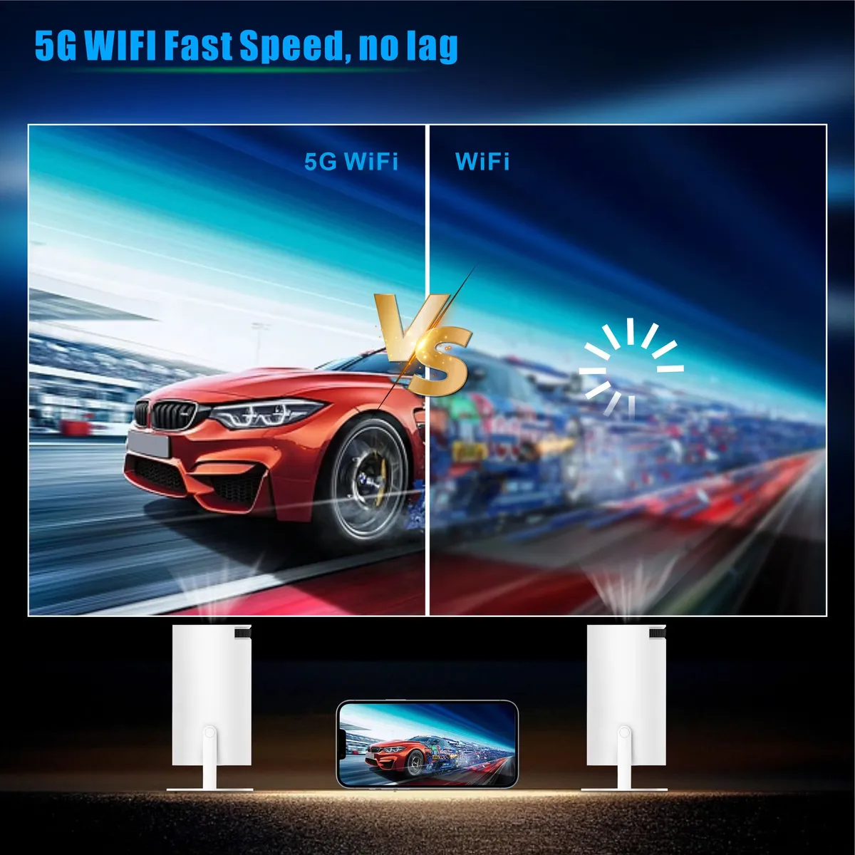 HY300Pro HY300 projector with WiFi mini smart home theater cinema LCD, detail picture