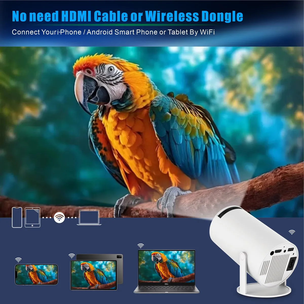 HY300Pro HY300 projector with WiFi mini smart home theater cinema LCD, detail picture