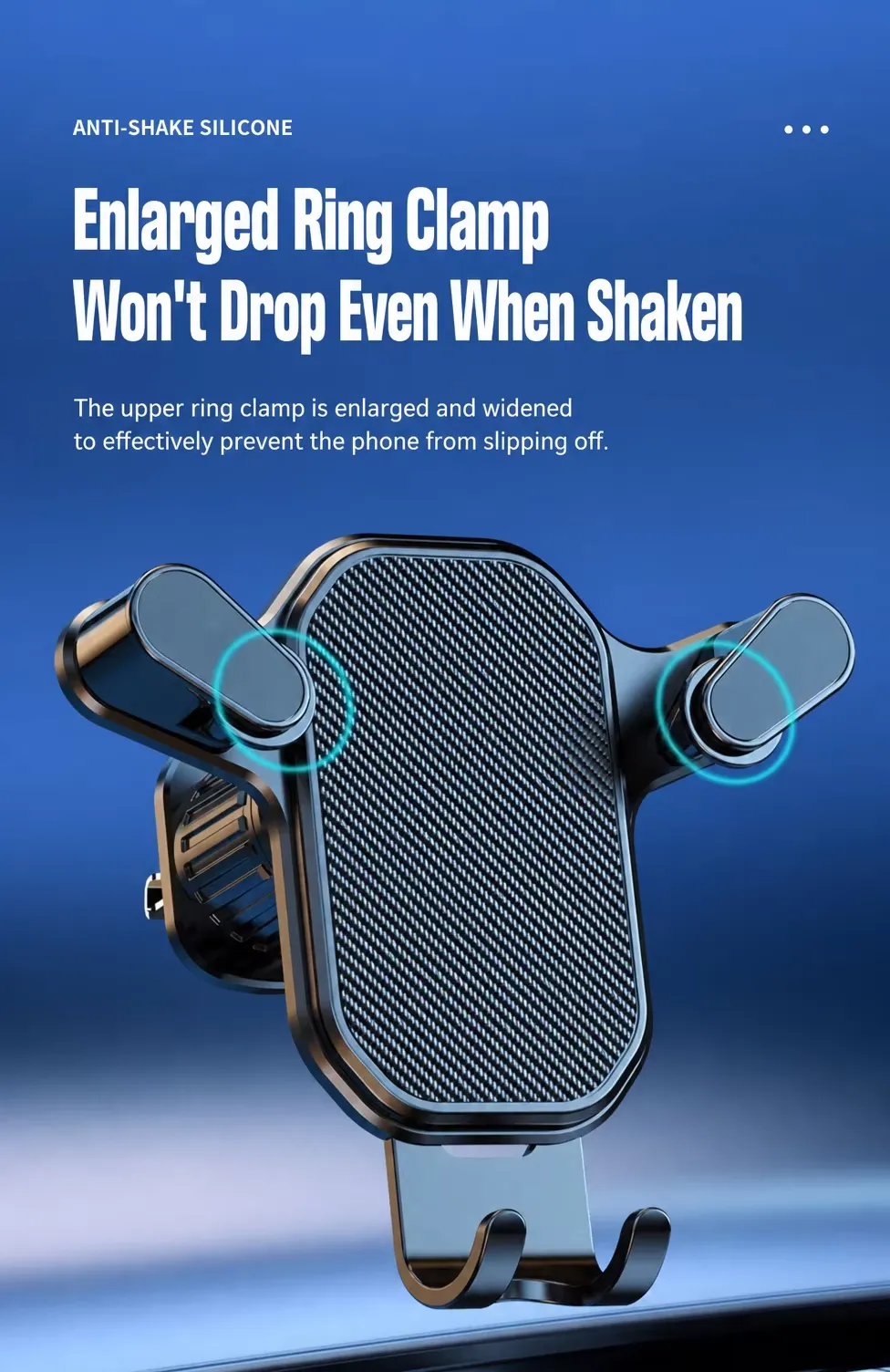 Anti slip gravity car phone holder 360 rotation air vent hook mount, detail picture