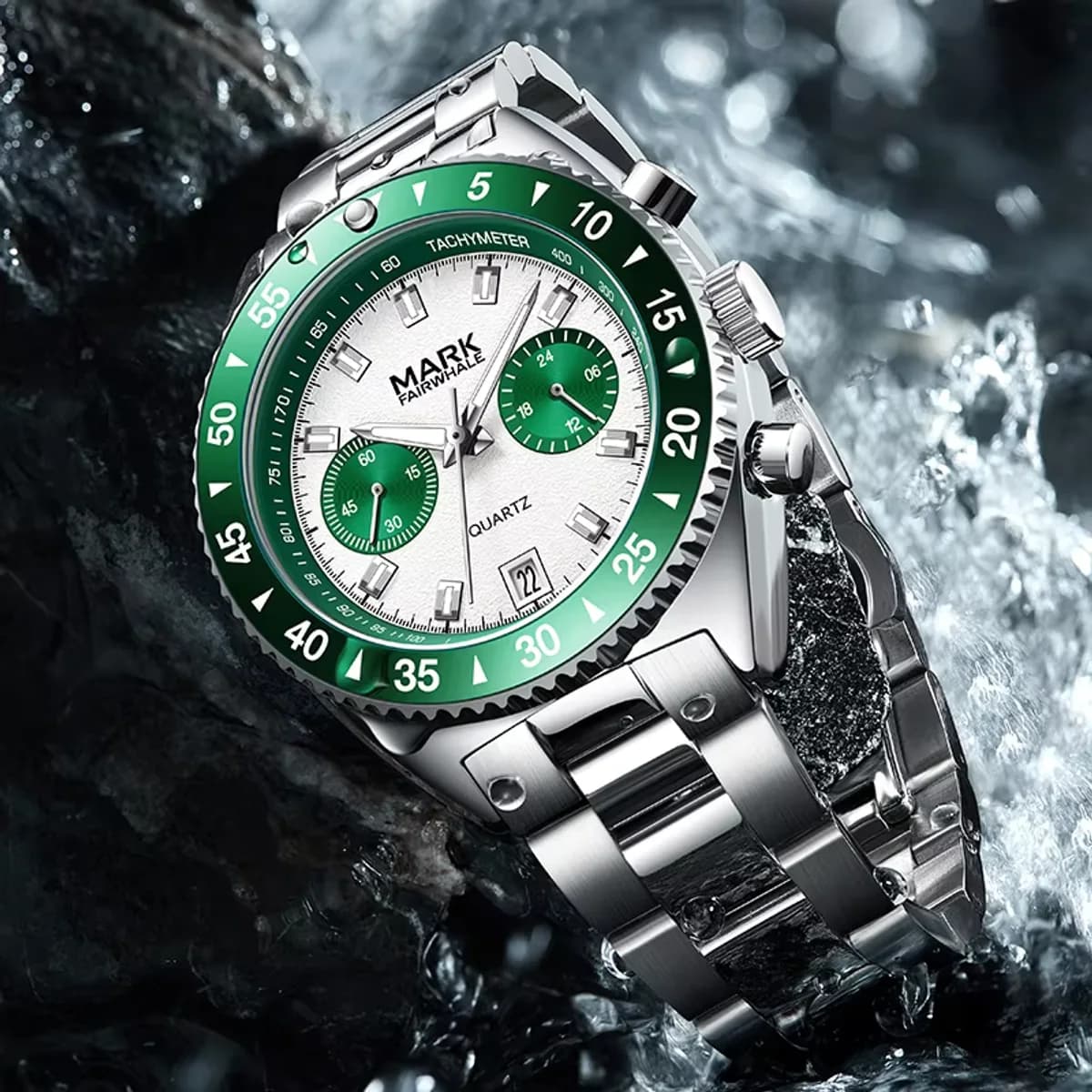 Mark fairwhale men high luminous waterproof chronograph men's watch